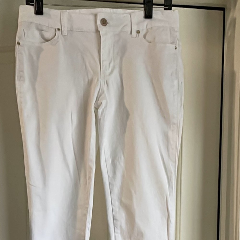 WHBM White Skimmer Ankle Jeans - Size 6